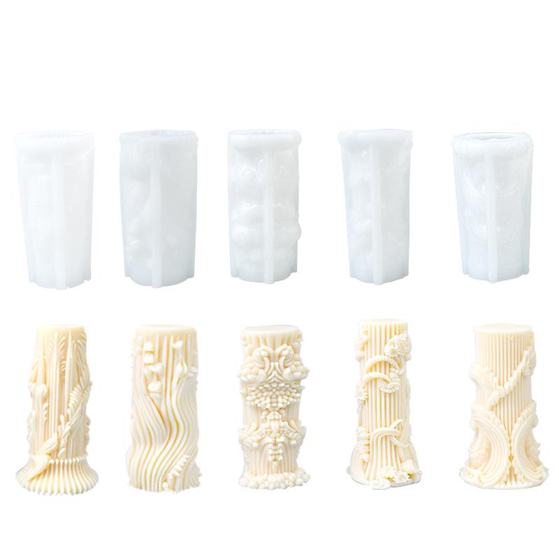 European Multi-Cylinder Silicone Molds for Scented Candles, Pillars, Gift Ornaments, and Diffuser Stones
