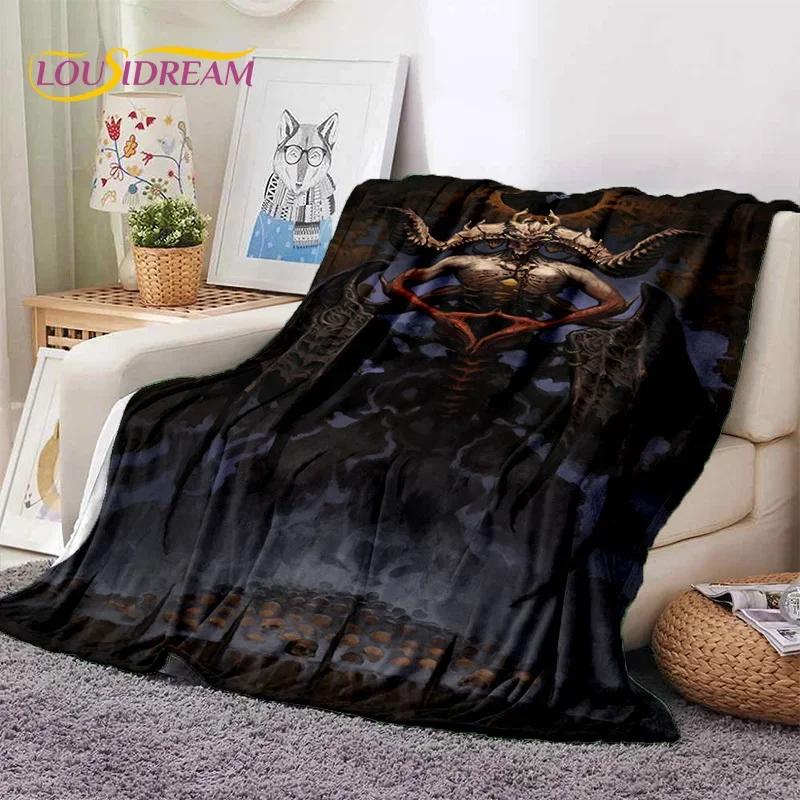 Diablo 3D-Retro-Spiel, Gamer, weiche Flanelldecke für Betten, Schlafzimmer, Sofa, Picknick, Überwurfdecke zum Abdecken, Outdoor-Freizeit, Nickerchen, Geschenk