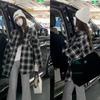 Women's Autumn/Winter Plaid Jacket - Korean Style Slimming Loose Fit POLO Collar Long Sleeve Shirt