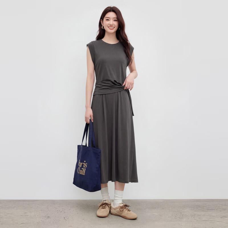 Ärmelloses zweiteiliges Set für Damen mit asymmetrischer Taille