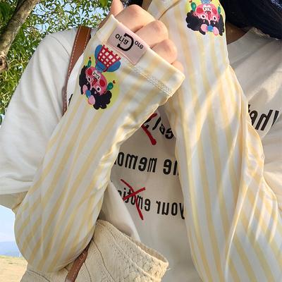 Cute, Cartoon, Ice Silk Sunscreen Sleeve, Female, Summer New Style, Loose, UV Resistant, Outdoor Sunscreen Ice Sleeve