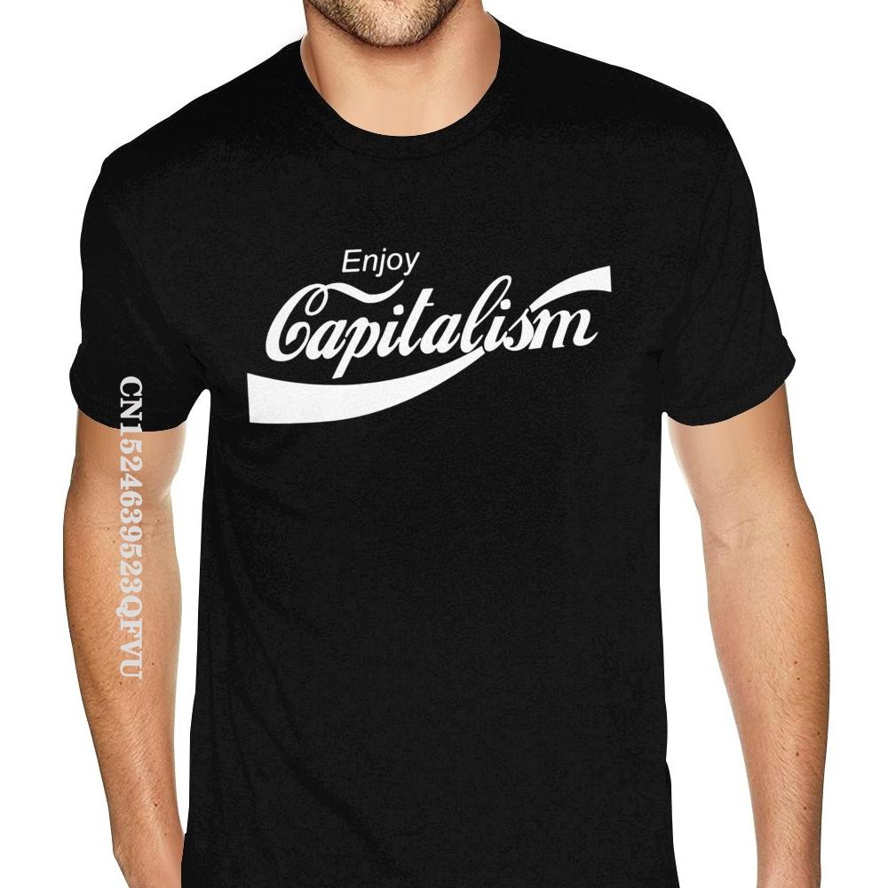 

Ограниченная скидка на футболку Enjoy Capitalism с забавной пародией на футболку T Marx в стиле «Оверсайз» на футболку Man Gothic Style Anime T Shirt L чёрный