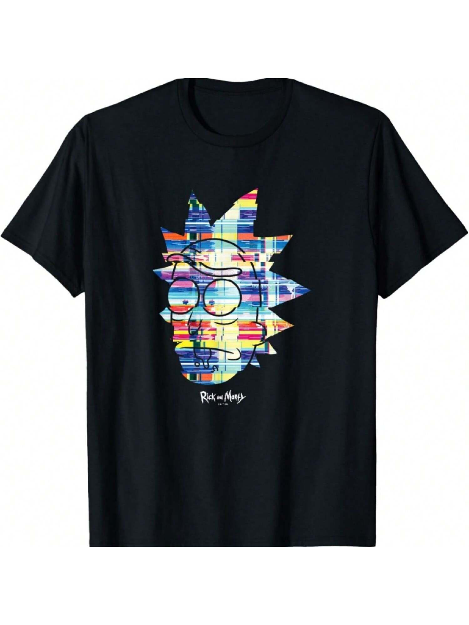 Rick Sanchez Big Face Glitchy Portrait T-Shirt S разноцветный