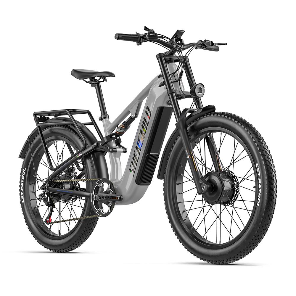 Shengmilo S600 PRO Suaugusiųjų Elektrinis Dviratis 1000W*2 Dvigubas Variklis 48V25WH Baterija 26 colių Storos Padangos Visureigis Elektrinis Dviratis