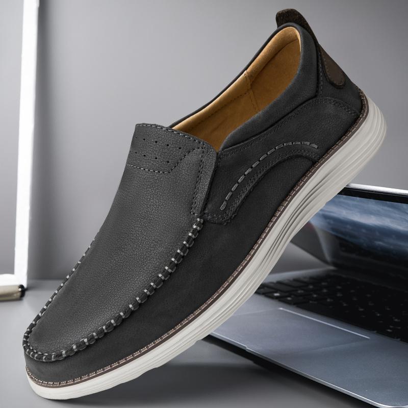 Marca de Luxo Sapatos Casuais Masculinos Couro Genuíno Mocassins Masculinos Business Mocasines Calçado Slip-On Costura à Mão Sapatos de Condução Masculinos
