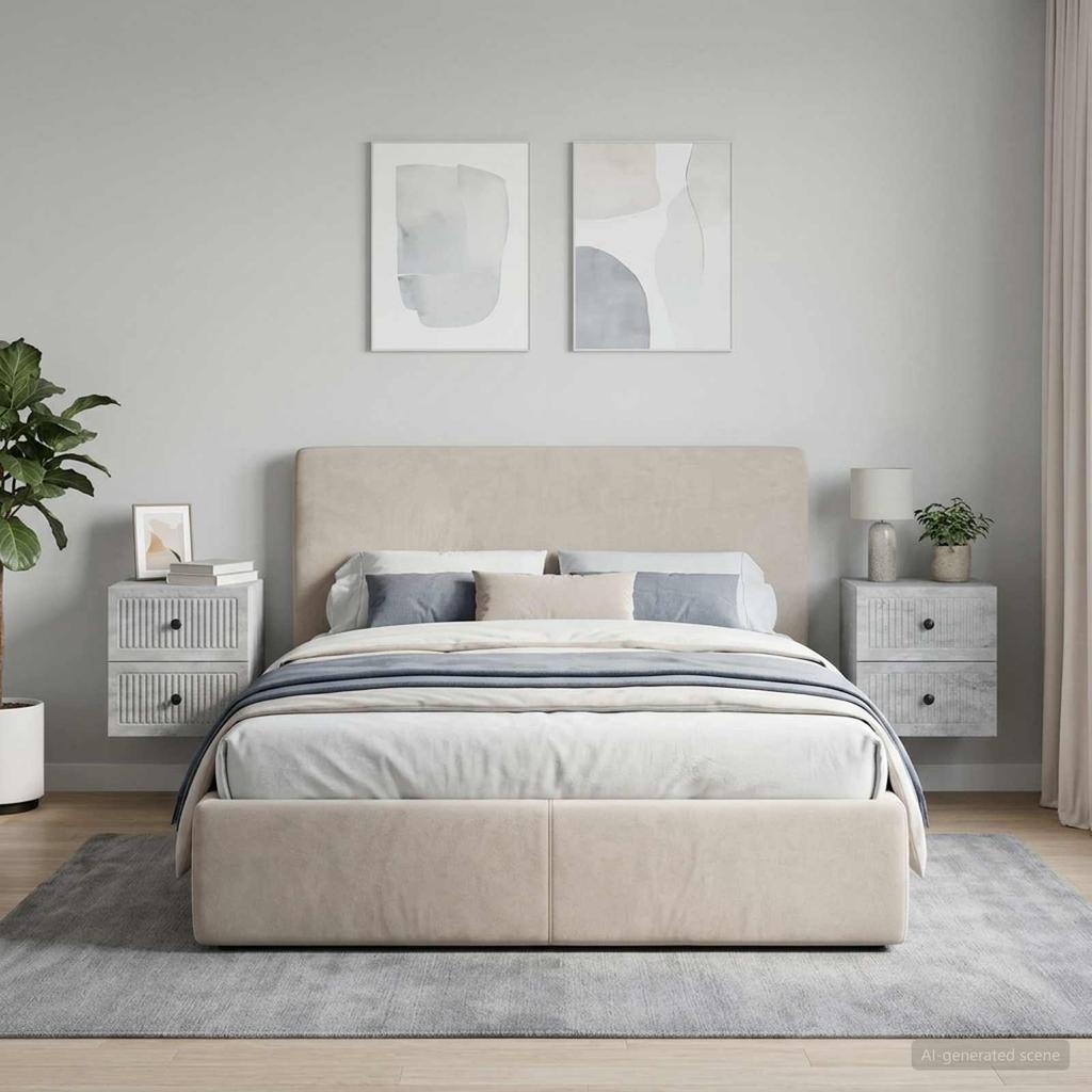 Wall Mounted Nightstand 2 pcs Concrete Grey 33 x 34.5 x 40 cm