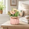 Silk Flower Fabric Flower Ceramic Pot Tabletop Ornament 5.71in Potted Flower Hydrangea Styled Potted Desktop Decor