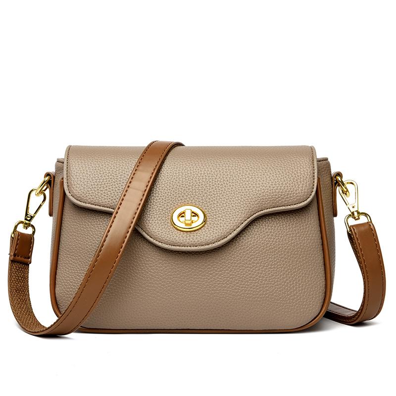 Modna Damska Prosta Torebka Crossbody ze Skóry PU Rekreacyjna Mała Kwadratowa Torebka Luksusowy Design Damska Torba Listonoszka Markowa Saszetka Podróżna