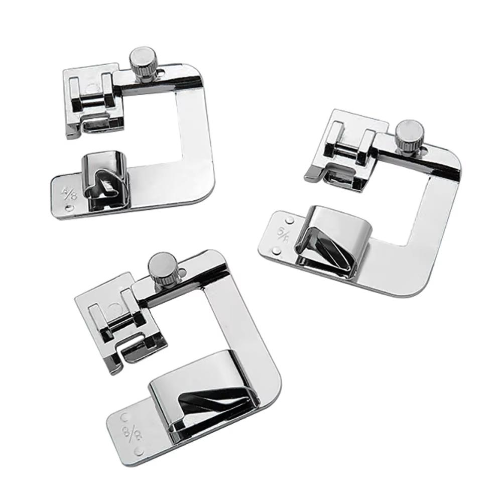 1Set 13 19 25mm Domestic Sewing Machine Foot Presser Foot Rolled Hem Feet For Brother Singer Sew Accessories