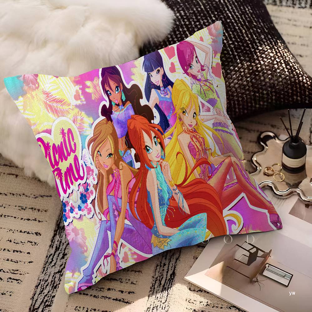 Girl W-Winx Clubs Pillow Cover Sofa Cushion Cover Home Room Decoration Children Gift