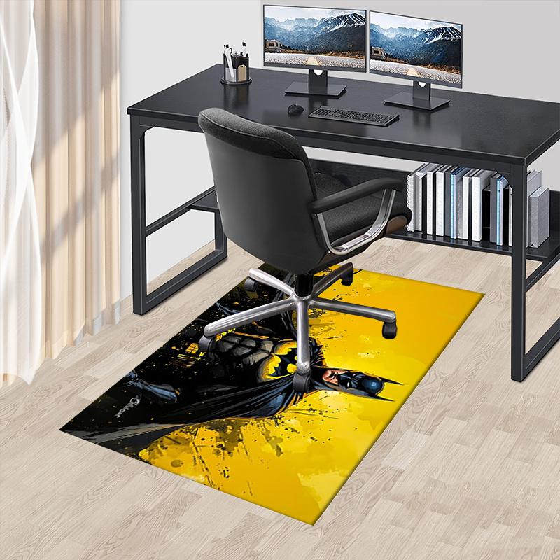 

Batman,Yellow Office Carpet Chair Mats, Home Decor Dormitory Floor Protector With Anti-Skid Backing, Large Area Coverage, Christmas Decorati 60cm by 90cm