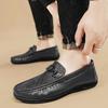 Fashion Luxury Brand White Black Leather Men Casual Shoes Formal Men Dress Shoes Designer Breathable Slip on Driving Shoes Men Loafers