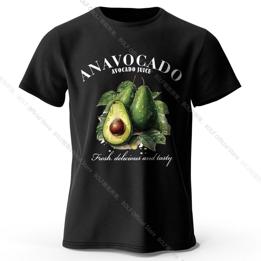 100% Cotton Fresh Avocado Tee - Minimalist Fruit Design Soft Comfortable Basic Top for Casual Everyday Wear