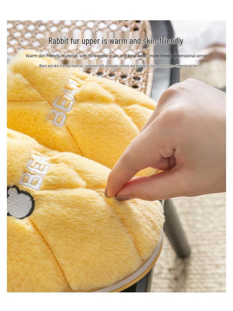 Men's & Women's Winter Wool-Cotton Slippers - Indoor/Outdoor, Heel-Covered, Plush Velvet-Lined, Warm & Cozy