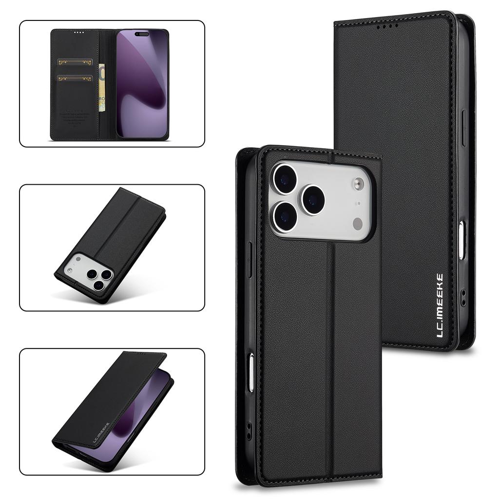 Custodia a Libro Ultrasottile in Pelle per IPhone 17 Pro Max 17 Air 16 15 14 13 12 11 Pro Max Portafoglio Magnetico Porta Carte Supporto Copertura in Pelle