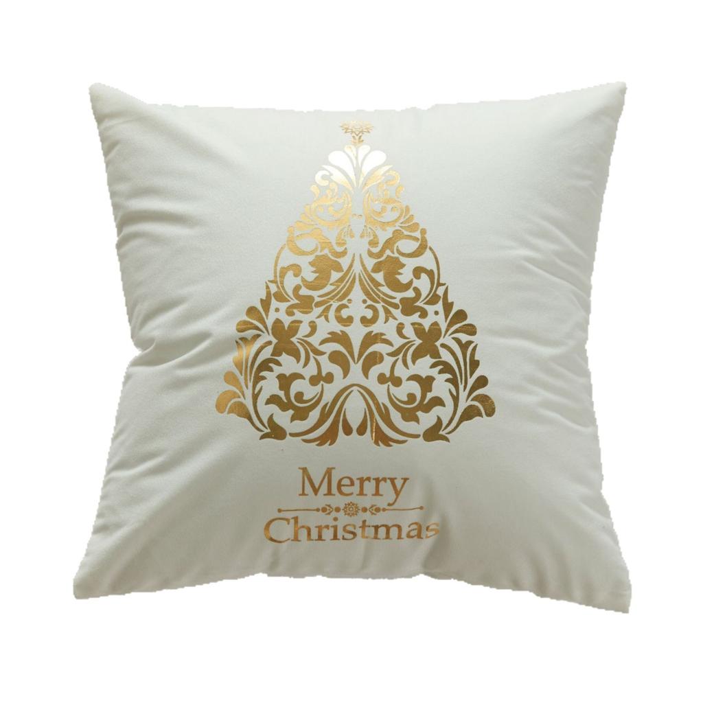 Christmas Atmosphere Bronzing Craftsmanship Festive Feel Pillow Cover Fabric Soft and Comfortable Home Sofa Pillow Bedside Cushion