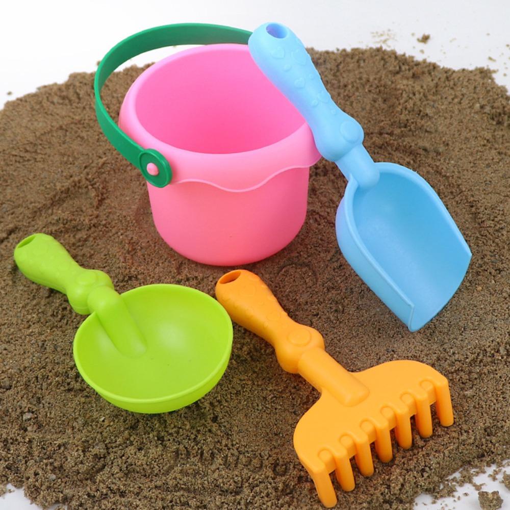 

Smooth Beach Toy Set Multicolor Sand Toy Creative Beach Bucket Outdoor Game 4PCS Pink