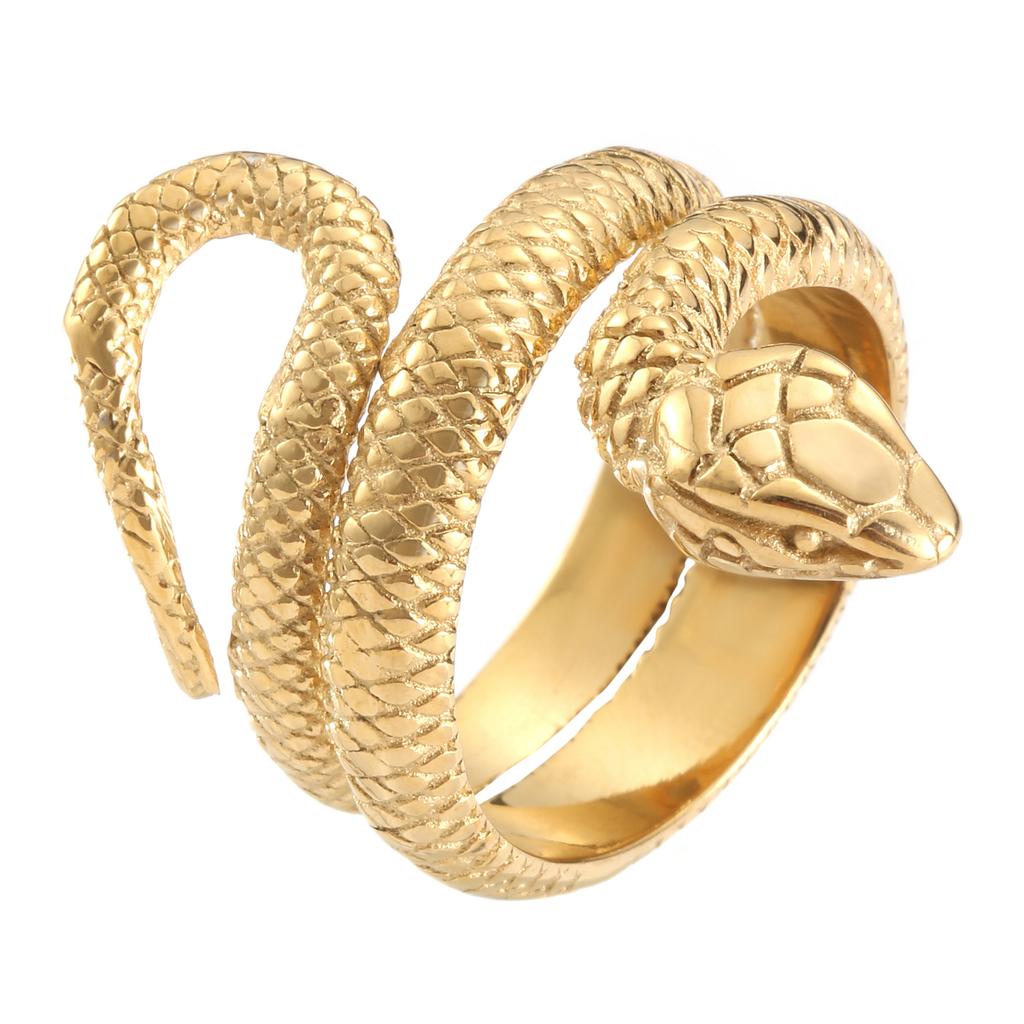 Vintage Style 316L Stainless Steel Cobra Snake Ring Women Mens Fashion Party Snake Ring