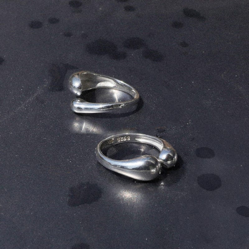 modernlike silver 925 uneven cloud open ring