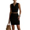 Abito casual da donna senza maniche, vestibilità aderente, con cintura, scollatura semplice, design tinta unita, adatto a varie occasioni