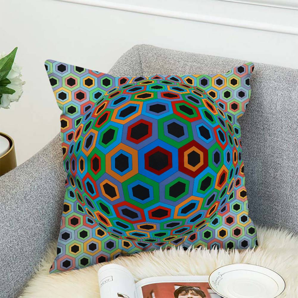 

V-Victor V-Vasarely Pillow Case Album Case Sofa Decorative Home Double-sided Printing Short Plush Cute Cushion Cover 12x12Inch