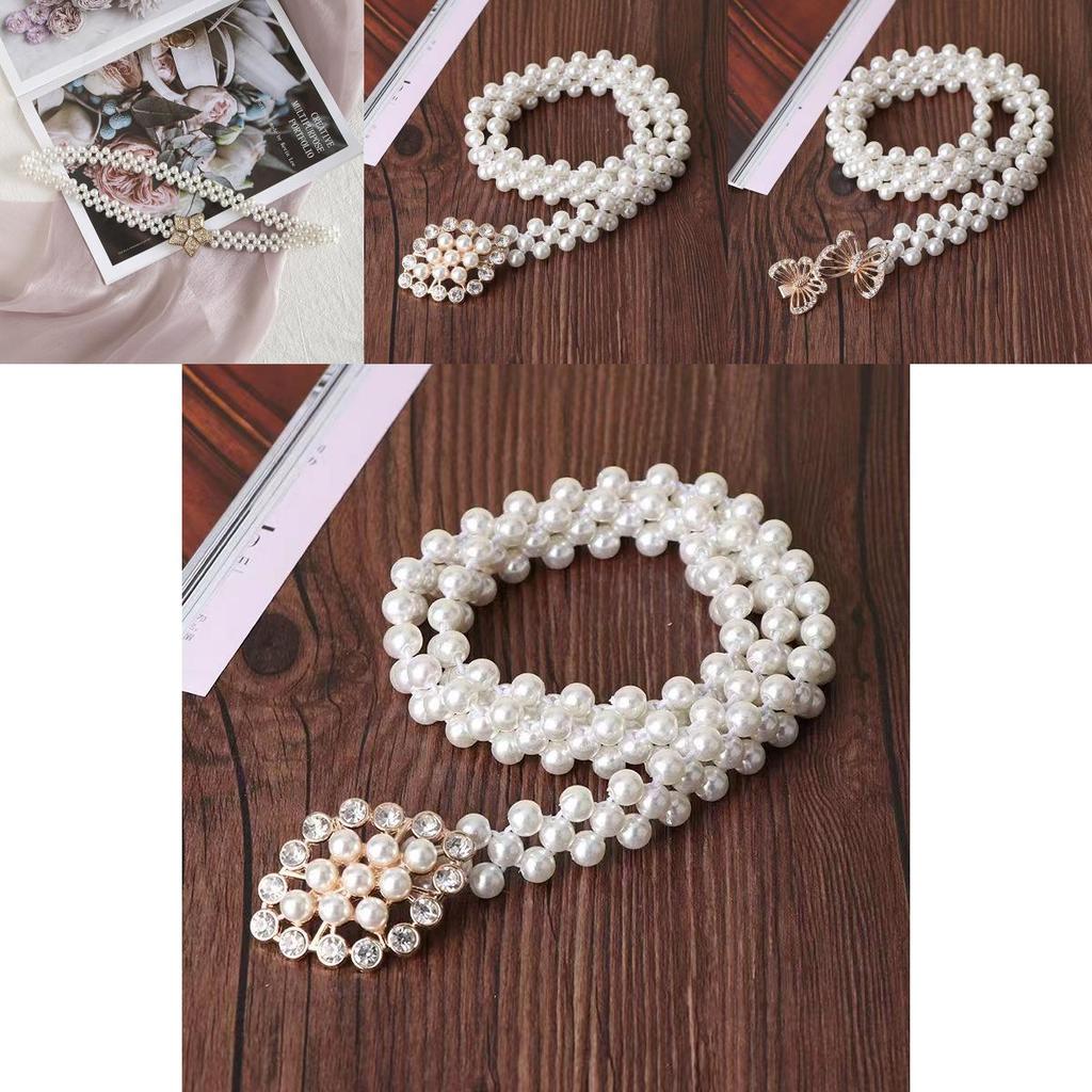Elegant Pearl Waist Chain For Women With Adjustable Elastic Belt For Summer Fashion Accessory
