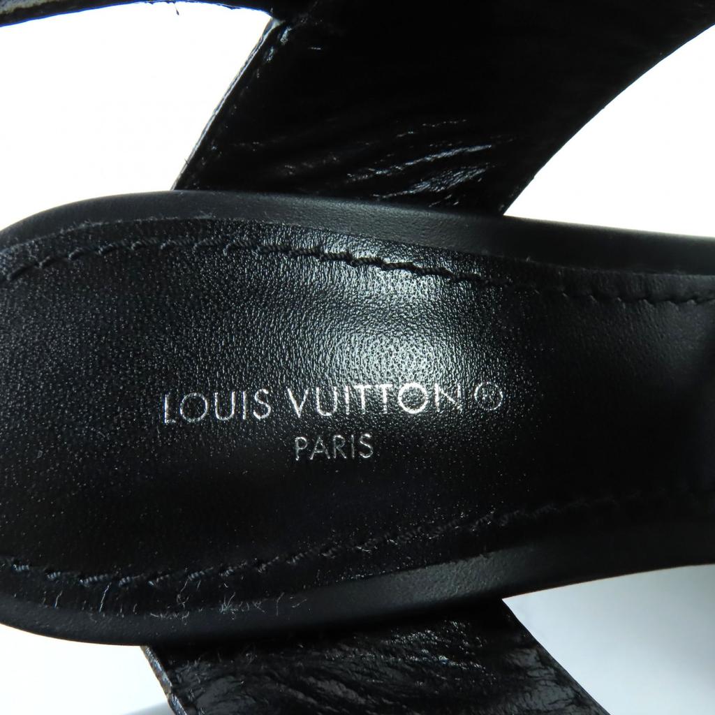 Excellent LOUIS VUITTON Sandals Star trail line Black brown Monogram canvas Women 36.5 Used