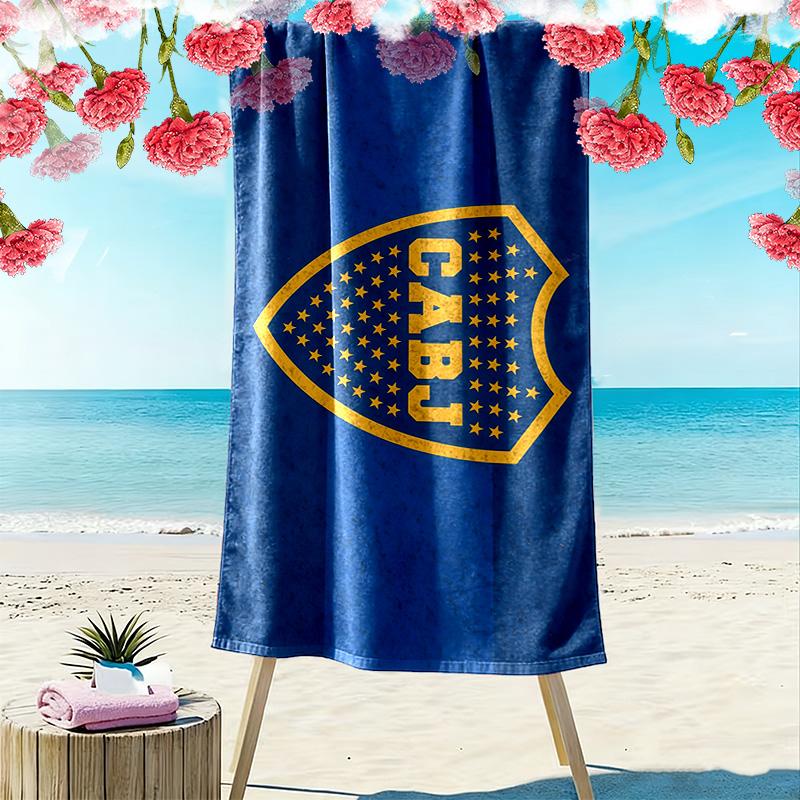 Club Atletico Boca Juniors Print Beach Towel, Large Soft Quick Dry Towel for Beach Camping Swimming