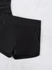 2025 Women's Solid Color U-Neck Boyleg High Waist Tankini
