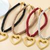 Heart Pendant Woven Twist Necklace for Women Jewelry Gift Holiday Party Wear Accessory