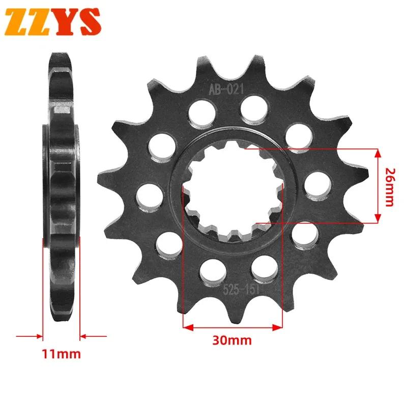 525 15T 15 Tooth Front Sprocket Gear Staring Wheels Cam For Yamaha Tenere 700 Rally Edition ABS XTZ690SP XTZ690 XTZ 690 2020-22