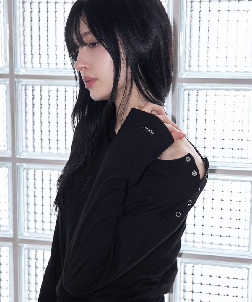 Lense Wrap-Tie Long Sleeve Tee Black