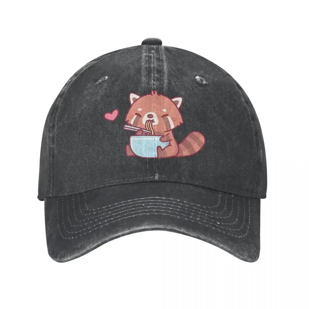 Baseball Caps Hats Cute Little Red Panda Eating Ramen Dad Hat For Man Hip Hop Caps Sun Shade Hats