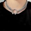 Hip Hop Cool C Shape Necklaces Night Club Hyperbole Sexy Thick Chain Short Choker for Women Unisex Party Fashion jewelry accesso