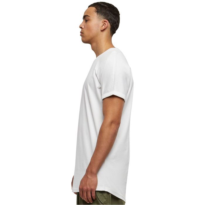 T-Shirt Long Shaped Turnup - Urban Classics - Homme - 100% coton - Couleur: Blanc - Taille: Adulte