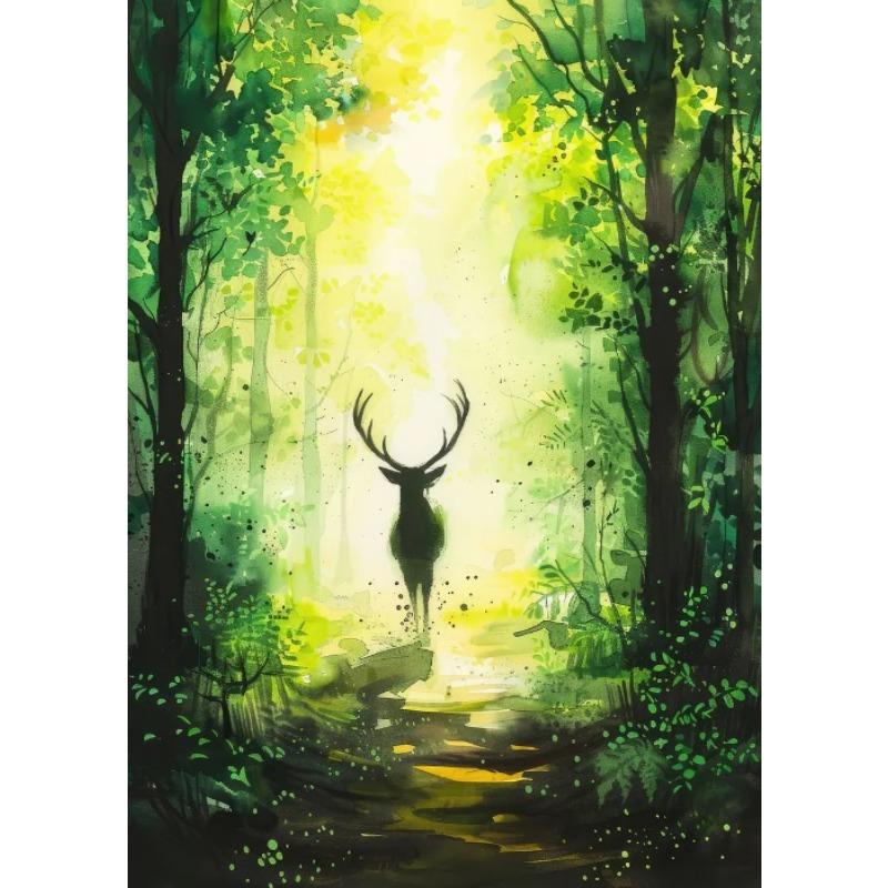 Ethereal Green Witch Ethereal Luna Moth Mystical Forest Witches Moon Poster Canvas Painting Wall Pictures Home Living Room Decor