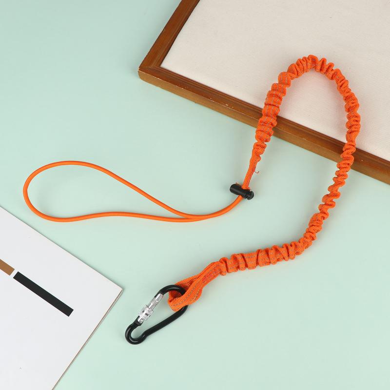 Safety Bungee Tether Tool Lanyard With Carabiner Hook Climbing Working Anti-Falling Safety Rope Aerial Work Climbing Accessories