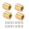 4 Pcs Brass Wheel Hex Hub Adapter RC Car Crawler Widen Adapter for 110 RC Crawler 1.9 2.2in VP