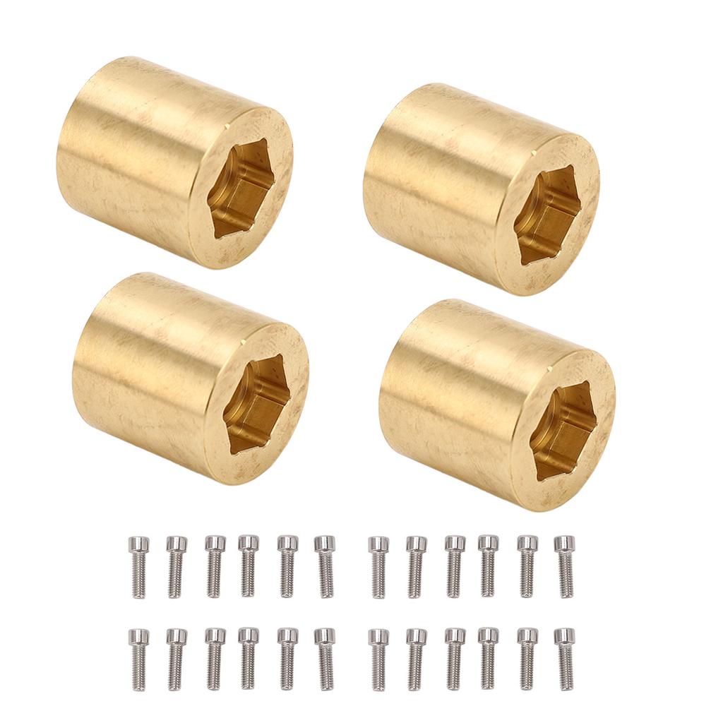 4 Pcs Brass Wheel Hex Hub Adapter RC Car Crawler Widen Adapter for 110 RC Crawler 1.9 2.2in VP