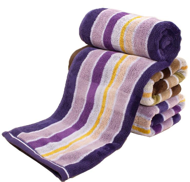 Home Use Adults Cotton Striped Face Towel With Soft Thickening And High Absorption