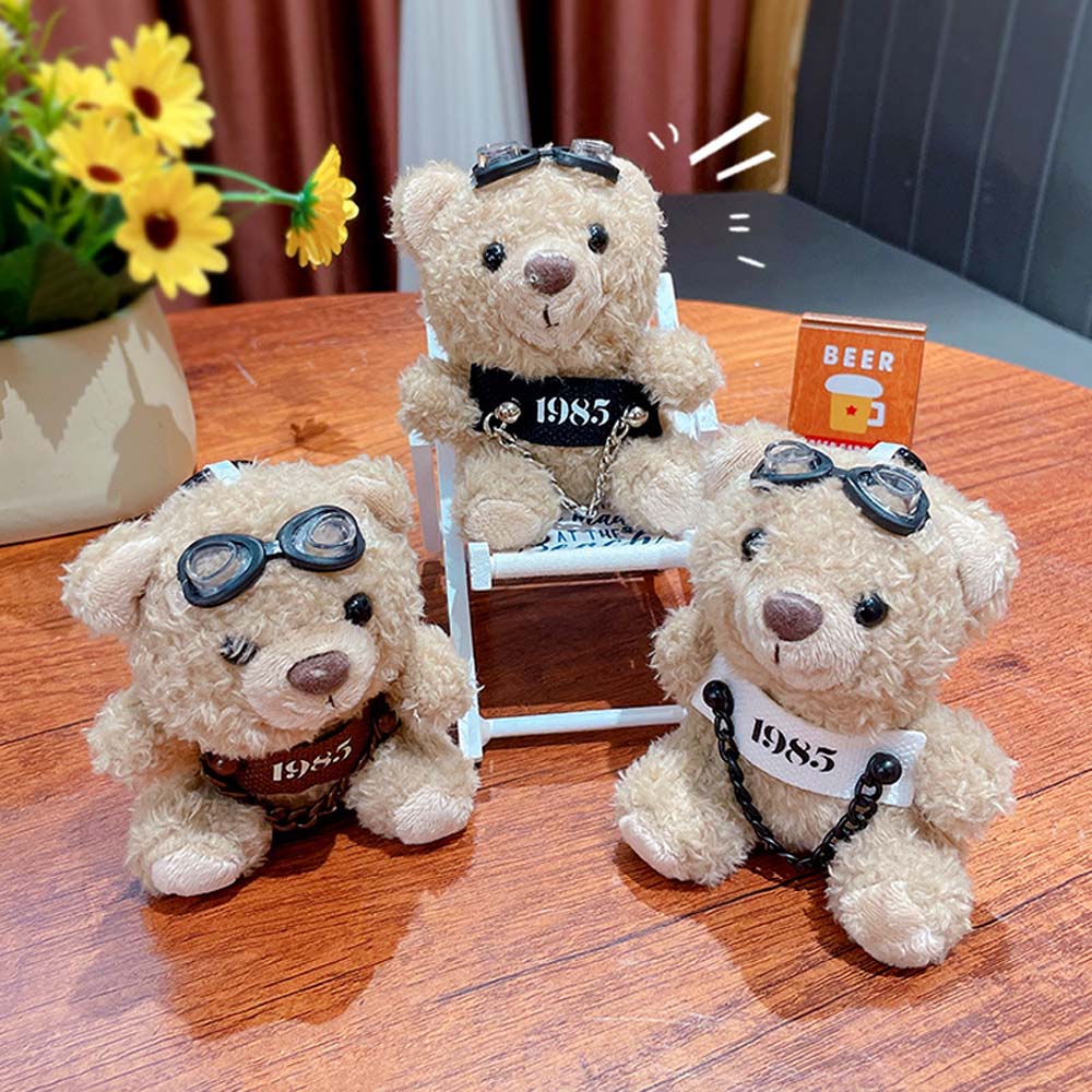

Plushies Toys Pilot Bear Keychain Decoration Stuffed Animal Toys Plush Bear Key Ring Bag Ornaments