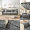 Housses de canapé en peluche solides, coussin de canapé à rayures, décoration d'intérieur, fauteuil, serviette, housse de siège, housse d'angle pour salon