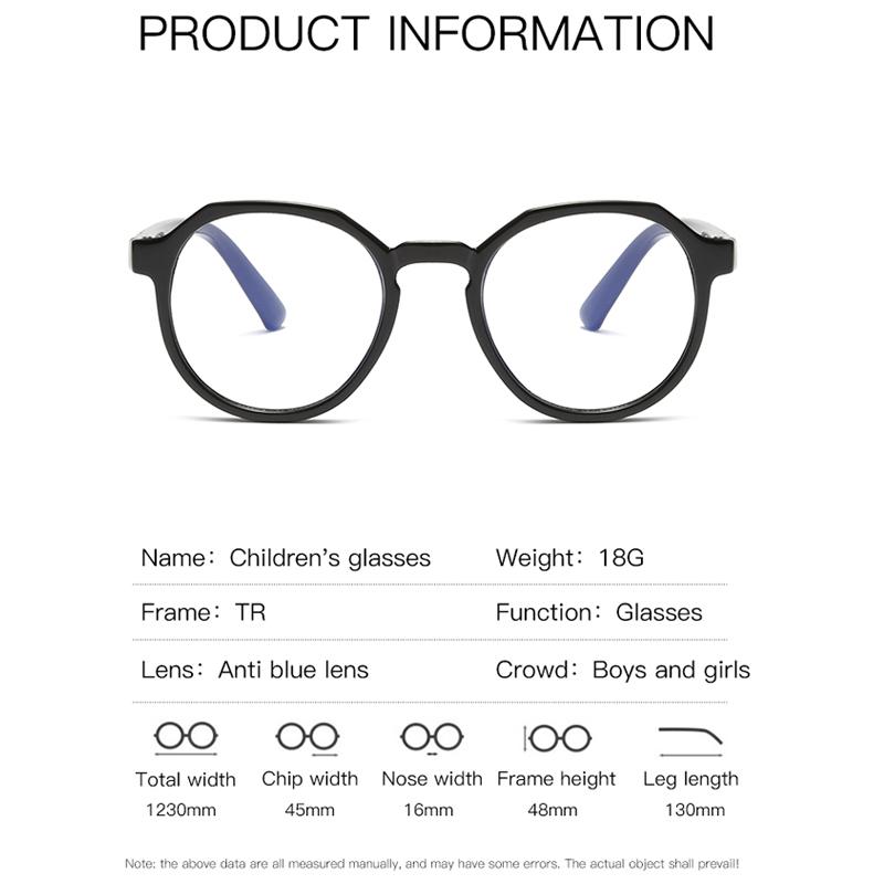 Anti-blue Light Glasses Cute Round Children Eyewear Fashion Luxury Kid Eyeglasses Blue Light Blocking Boy Girl Computer Eyeglas