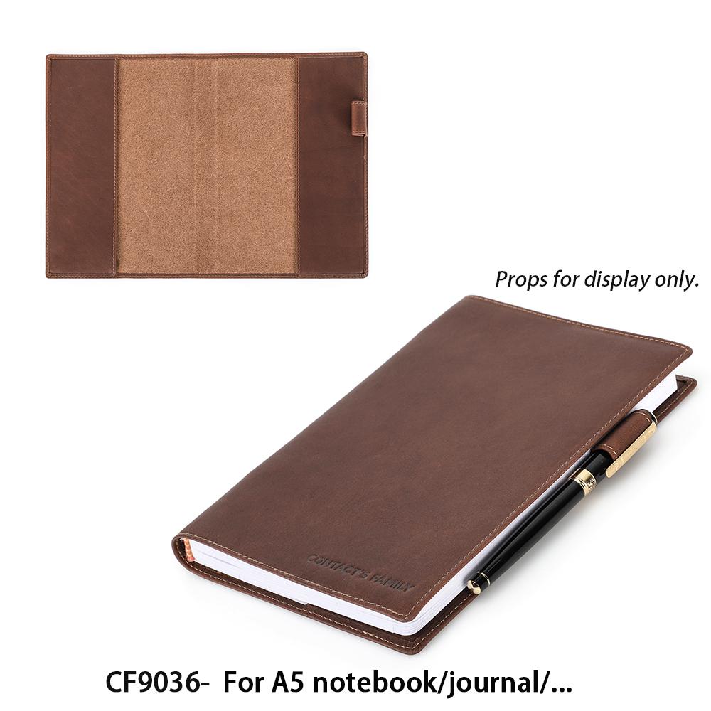 Dropship Vintage Full Grain Crazy Horse Leather A5 Notebook Journal Cover Custom Minimalist Handmade Book Sleeve Pen Holder