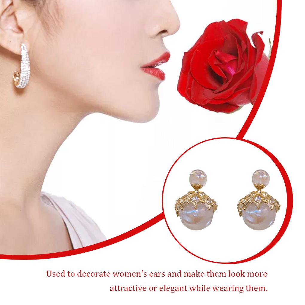 1 Paar Perlen Strass Ohrringe Mode Festival Feiertag Geburtstag Verlobung Dekor Ohrstecker Glänzender Schmuck für Mädchen