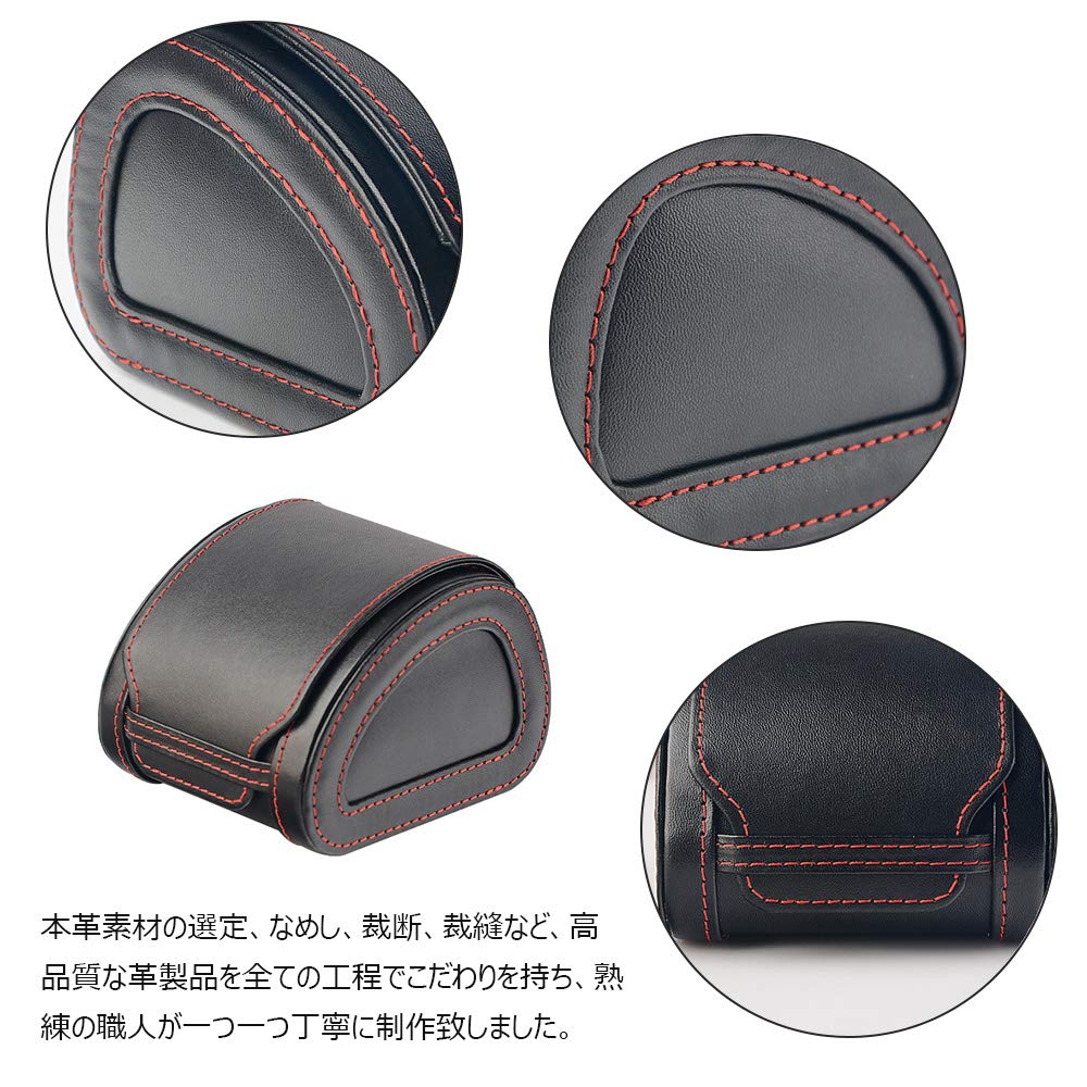 Whatna Genuine Leather Watch Storage Box for Interior Thick Waterproof and Perfect for Business and Carrying Your Brown and Black Case, 1-Watch Use,