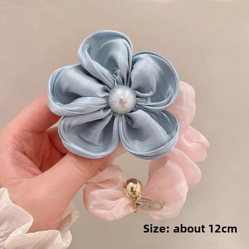 Camellia Flower Hair Scrunchies for Women, Elegant Floral Hair Ties, Elastic Hair Bands, Ponytail Holders, Hair Accessories