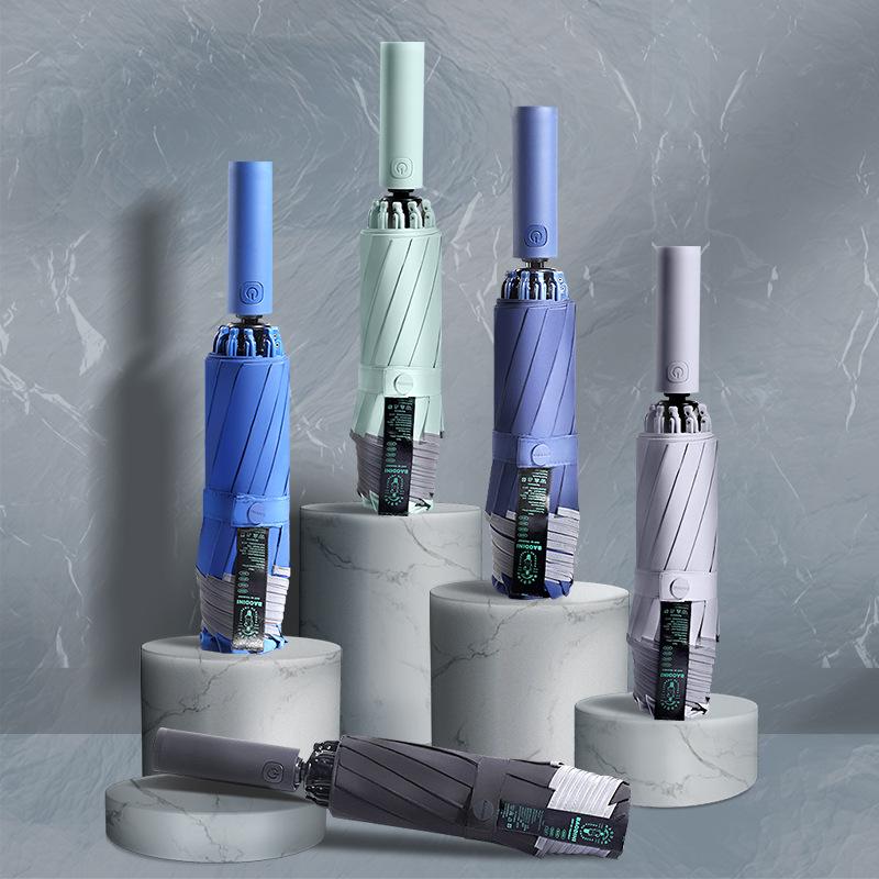 Fully Automatic Sun Protection Umbrella Folding Waterproof Umbrella With LED Flashlight UV Sunshade Rainproof Wind Resistance