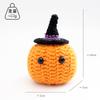 Handmade Knitted Halloween Pumpkin Doll With Card Home Decoration Crochet Positive Energy Pumpkin Dolls Room Christmas Gifts