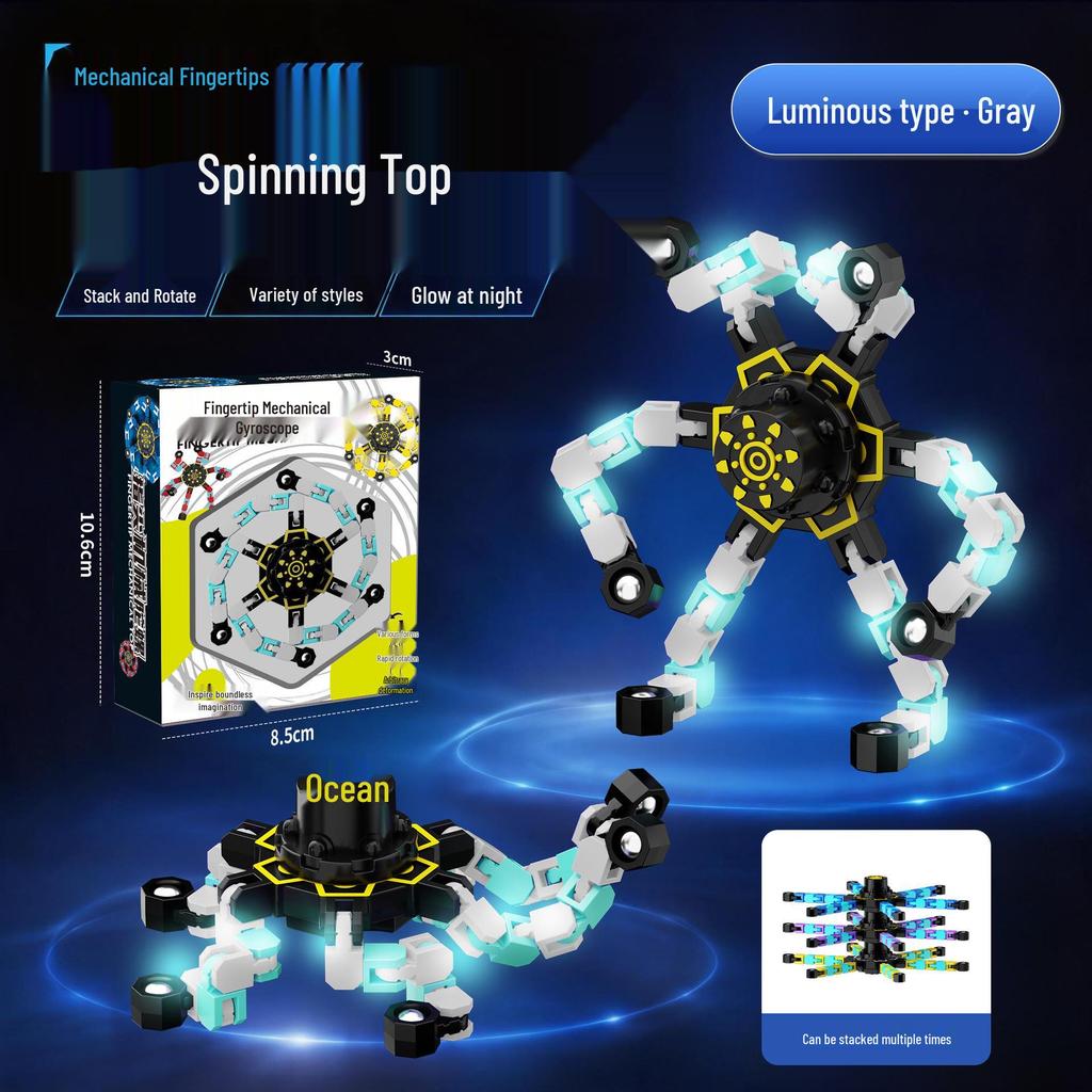 Deformable Luminous Gyro Toy for Kids - Educational Stress-Relief Mechanical Spinner